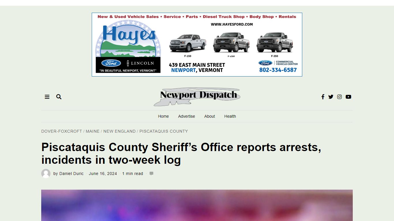 Piscataquis County Sheriff’s Office reports arrests, incidents in two ...